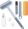 6-in-1 Window Track & Screen Cleaning Kit – Detachable Brushes, Squeegee, Microfiber Cloth & Spray Bottle for Home Window Cleaning