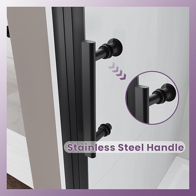 Glass Shower Door 29.5-31" W x 72" H, UCALAFEE Frameless Pivot Shower Door with 1/4" (6mm) SGCC Clear Tempered Glass, Waterproof Seal, Easy Clean & Anti-Fog Coating, Reversible Design, Matte Black