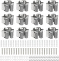 PATIKIL Broom and Mop Holder, 12 Pack Wall Mounted Stainless Steel Mop Hanger Heavy Garden Tool Organizer Rack Hanging Clips with Screws for Home Garage, Grey