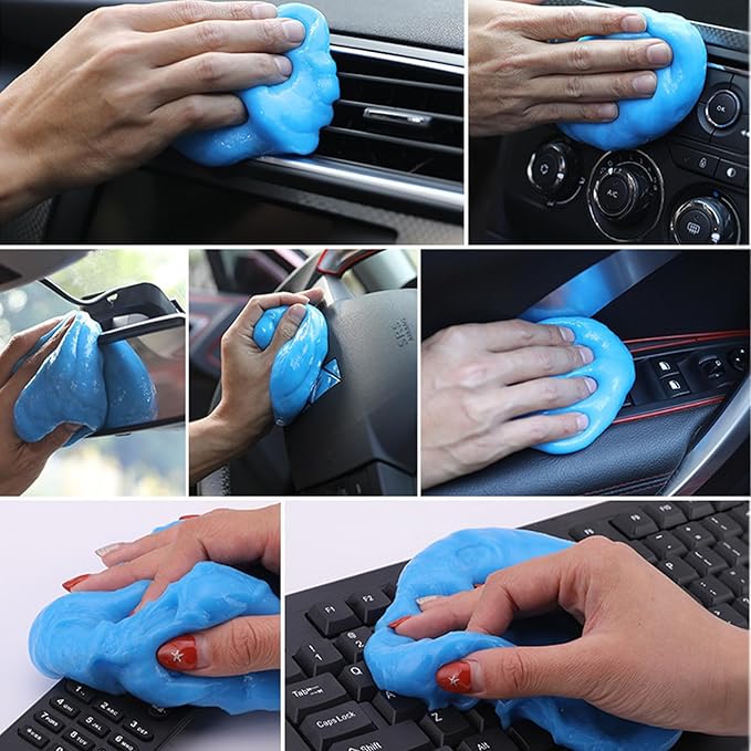 Car Cleaning Gel, Automotive Dust Car Crevice Cleaner, Slime Auto Air Vent and Interior Detail Removal, Cleaning Gel for Car Universal Gel Cleaner, Car Putty and Keyboard Cleaner (320g/11.2oz) (3PCS)