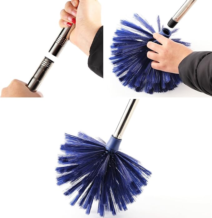 Cobweb Duster, MEIBEI Removable and Washable Ceiling Fan Duster with Long Handle-72.1", Non-Scratch Bristles Cobweb Brush for Cleaning High Ceiling, Book Shelve, Curtain Rod