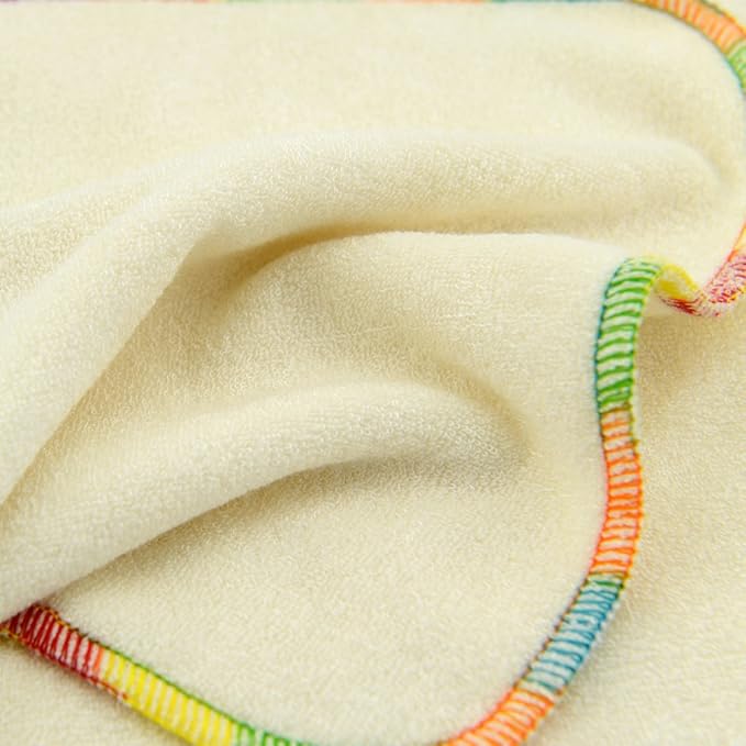 babygoal Reusable Rayon from Bamboo Baby Wipes, 12 Pack Washable Small Size Saliva Towel Face Washcloths, Cloth Wipes 8‘’x8‘’
