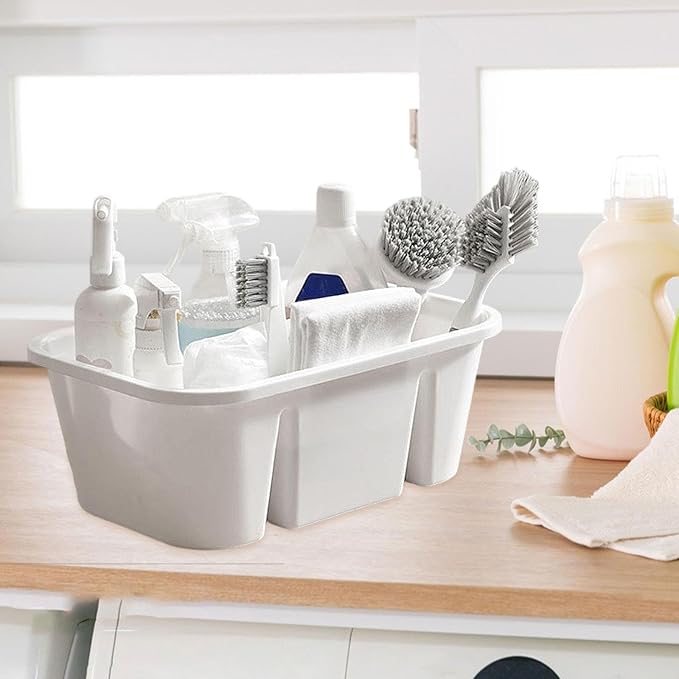 Cleaning Tool Carry Case Tool Collection Lightweight Home Use Compartments Storage, White