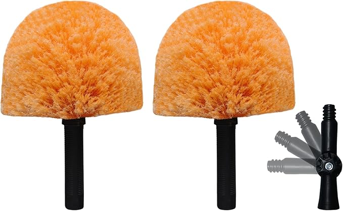 2 Pack Tockrop Twist-On Cobweb Duster Head Brush – High Efficiency Spider Web Brush with Universal Joint for Outdoor & Indoor Corner Web Cleaning – Fits Standard Acme Threaded Poles – Brush Head Only