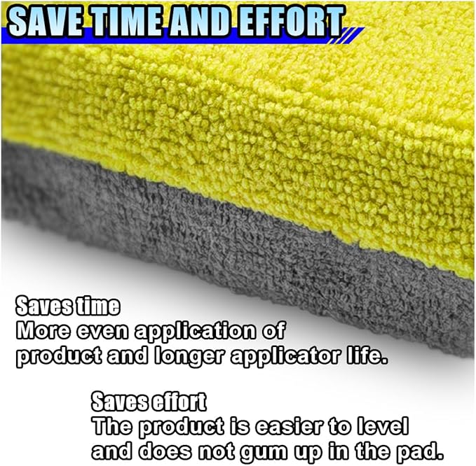 12PCS Ceramic Coating Applicator Sponge, 4.13'' x 1.84'' Microfiber Car Detailing Applicator Pads, Rectangular Car Foam Cleaning Pad, Auto Polishing Pad for Wax, Paint, Sealant (Yellow)