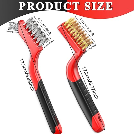 Wire Brush Set Nylon Bristle Brushes for Cleaning Rust, Scratch Wire Brushes for Cleaning Welding Slag, Paint and Dirt Removal 6Pcs (Colorful)