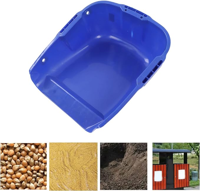 Plastic Dust Pan Heavy Duty Dustpan Large Capacity Dustpan Double Handle Wear Dust Pan for Drying (Blue)