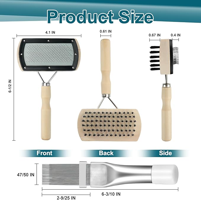 Cenipar Air Conditioner Coil Cleaning Brush Kits - Double Sided HVAC Brush AC Coil Cleaner Brush and Metal Radiator Fin Comb Compatible with Air Conditioner HVAC Fin Comb Straightener
