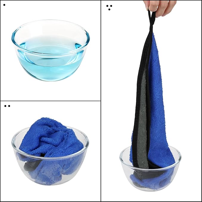 uxcell Car Cleaning Cloths, 8 Pack Soft Premium Microfiber Towels with Hang Loop for Household Cleaning, Reusable Car Cleaning Wipes Lint Free Streak Free Cloths 12" x 16" Blue