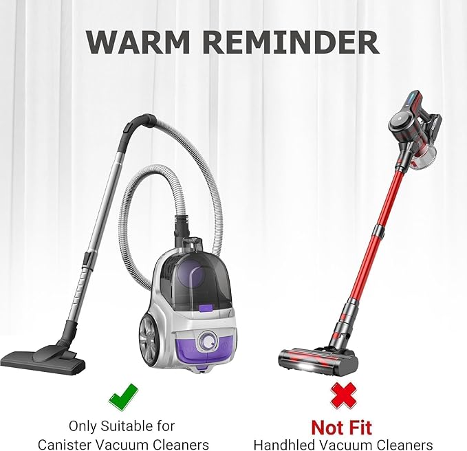 EZ SPARES Universal Vacuum Cleaner Floor Brush Attachment,Compatible with Most Brand,Hoover, Eureka, Rainbow,Shop VAC,Nozzle Tool, 2-in-1 for Hard Floor&Carpet (With An Adapter and Mini Clean Brush)