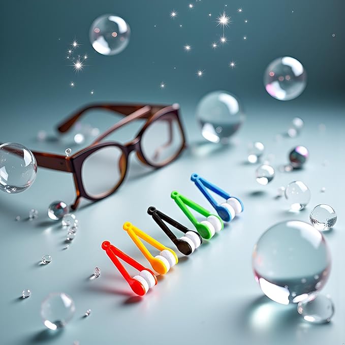 5Pcs Spectacle Glass Cleaner Eye Glasses Lens Cleaner Microfiber Cleaning Cloth Wipes Eyeglass Microfiber Brush Portable Magnetic Glass Lens Cleaner Glasses Cleaning Accessories Eyeglass Cleaning