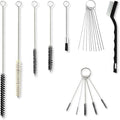 17 Piece Nylon Mini Cleaning Brush Set - Metal Straws, Airbrush, Spray Gun, Humming Bird Feeders, Coffee Machine, Tubing, Pipe