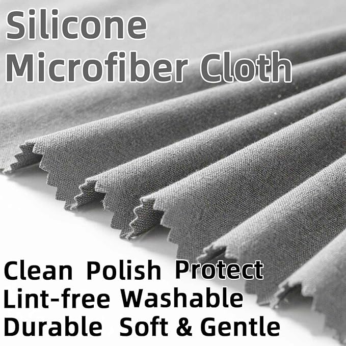 4 Pack Microfiber Silicone Gun Cleaning Cloth, 12"x12" Lint Free Gun Cleaning Rags