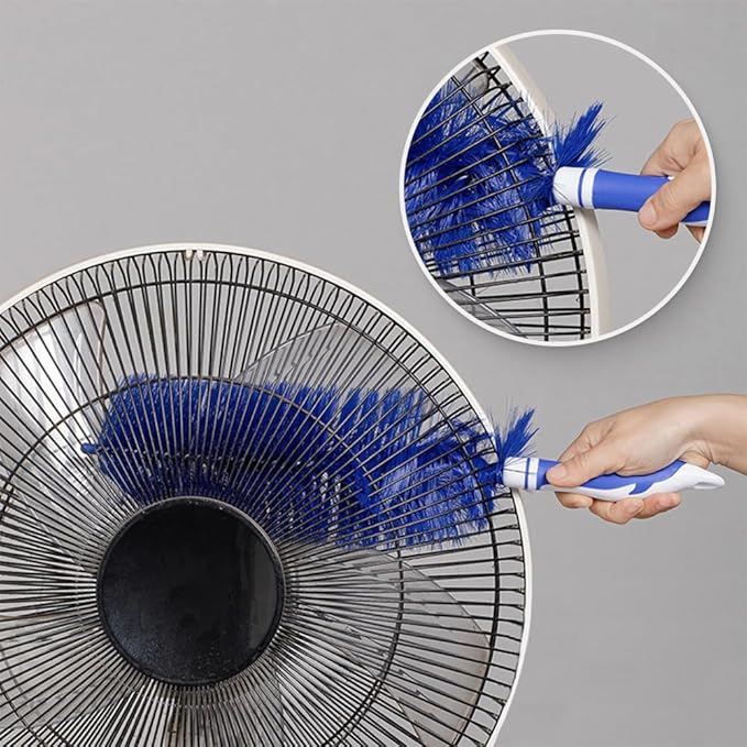 Fan Cleaner Brush, 2025 New Bendable Dusting Brush for Electric and Blind, Reusable Microfiber Dust Collector, Non-disassembly Cleaning (2Pcs Blue)
