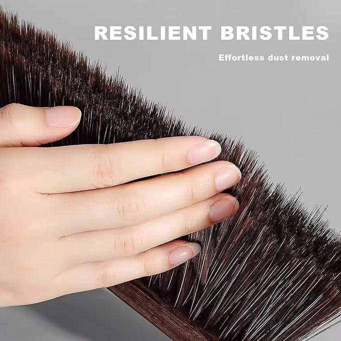 Hand Broom Counter Brush with Wood Handle Soft Bristle Dusting Brush for Furniture Bed Car Sofa Piano Guitar Woodworking Cleaning