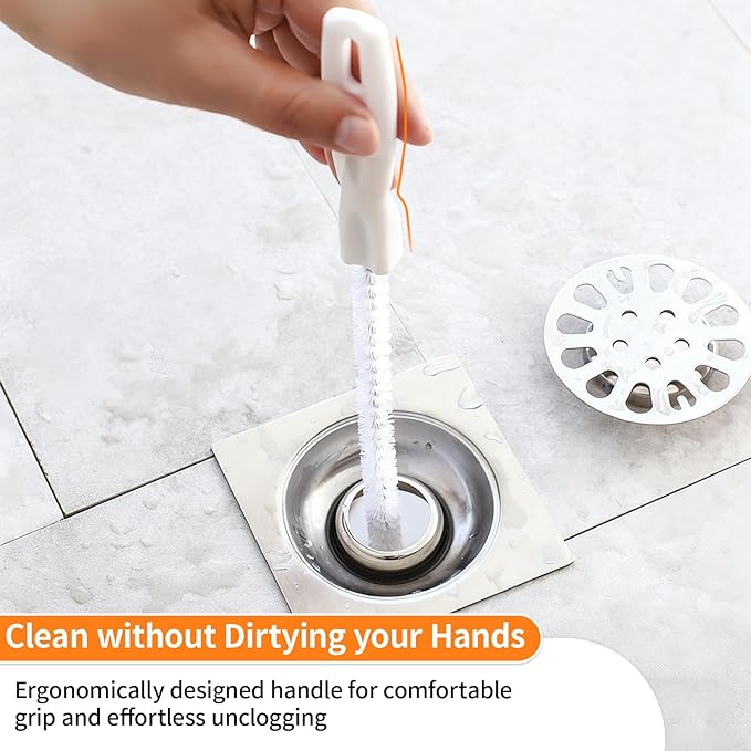 8 Pack Drain Snake Hair Drain Clog Remover, 32" Sink Snake (2pcs), 18/24/28 Inch Shower Drain Cleaner (6pcs), Drain Cleaning Brush for Toilet, Shower, Bathroom Tub, Kitchen Sink, Sewer