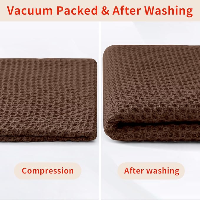 Homaxy 100% Cotton Kitchen Towels and Dishcloths Set, 12 x 12 Inches and 13 x 28 Inches, Set of 12 Bulk Kitchen Towels Set, Ultra Soft Absorbent Dish Cloths for Washing Dishes, Coffee