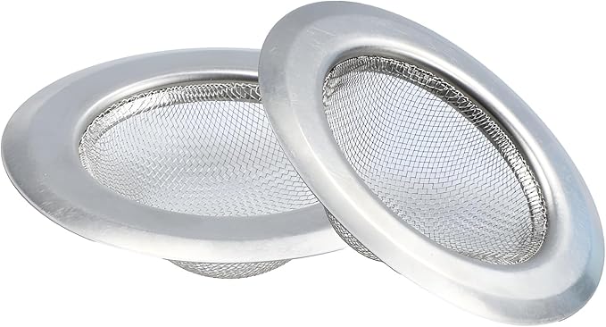 3PCS 4.5" Kitchen Sink Strainer, Stainless Steel Drain Strainers with Wide Rim, Non-Clogging Basket Filter for Kitchen, Bathroom, Utility Sinks