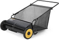 Garvee 21 Inch Push Lawn Sweeper, Leaf & Grass Collector, Strong Rubber Wheels & Heavy Duty Thickened Steel Durable to Use with Large 3.5 Cu. ft Hopper Bag, 4 Spinning Brushes