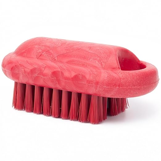 SPARTA 5 Inch Hand and Nail Brush with Stiff Polyester Bristles, Polypropylene Body, Color Coded Scrub Brush for Commercial Foodservice and Industrial Use, Red (Pack of 12)