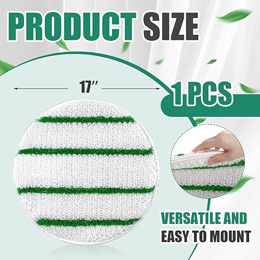 Tioncy 17 Inches Synthetic Carpet Bonnet Scrubber Brush Carpet Bonnets Pads Commercial Grade Rug Scrubber Abrasion and Absorbency with Cleaning Strips