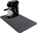Coffee Station Mat 20x12 Inch, Black Bar Mat, Absorbent Hide Stain Rubber Backed Dish Drying Mat for Kitchen Counter, Mats for Countertops, Under Coffee Bar Maker Machine Pot Espresso Machine