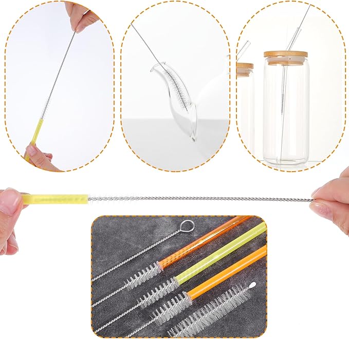 20 Pcs Straw Cleaner Brush Reusable Metal Handles Cleaner Brushes 12 inch Extra Long Straw Brush Straws Brushes Cleaners with Nylon Bristles for Water Bottle Tubes Drinking Cup Cleaning