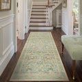 2x5 Floral Runner Rug, Washable Runners for Hallways, Green Vintage Boho Kitchen Rugs, Non Slip Hallway Runner Carpet for Indoor Hallway, Kitchen, Laundry Room and Bathroom(Mint Green 2x5ft)