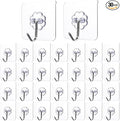30-Pack Strong Adhesive Wall Hooks for Hanging Heavy Duty, Self Adhesive Towel Coat Hat Hook Bathroom Shower Organizer for Wall,Door,Closet Hanging Hooks, No Drilling (Transparent)