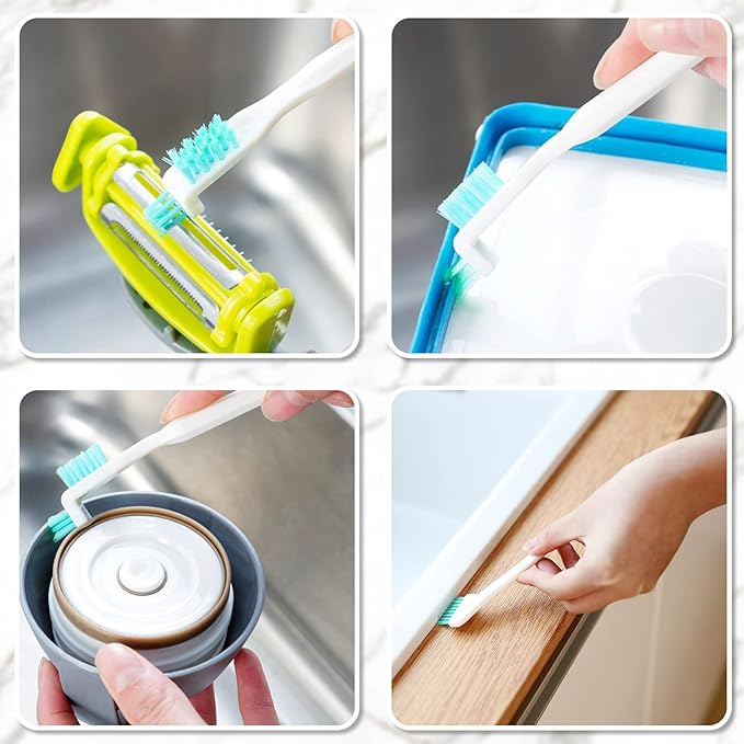 XINRUI 16 Pcs Small Household Cleaning Brushes, Deep Detail Crevice Cleaner Brush Crevice Cleaning Tool 8 in 1 Cleaner Brush for Small Holes Corner Space Keyboard Bottle Tile