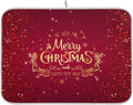 Merry Christmas Drying Mat for Kitchen Counter 16x18 Inch Christmas Dish Mat with Absorbent Reversible Microfiber Christmas Dish Drying Mat Dish Drainer Rack Pad Drainer Mat for Coffee Bar