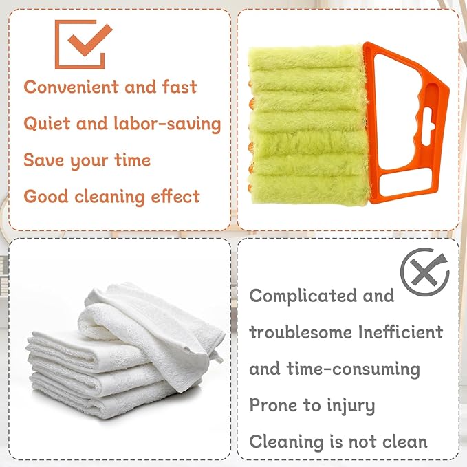 6-Pack Dusting Brushes for Window Blinds, Blinds Cleaner Tool, Mini Blind Cleaner, Window Blind Cleaner,Fabric Cleaning Brushes for Home