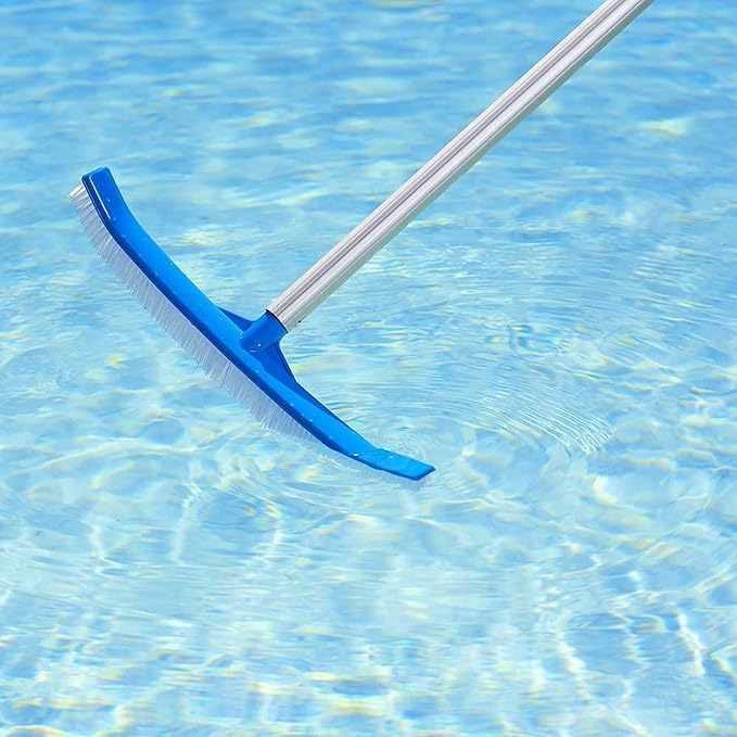 SWIMLINE HYDROTOOLS Pool Brush Head for Inground & Above Ground Pools | EZ Clip Compatible, Wall & Floor Cleaning | 18-Inch Deluxe Molded Frame with Nylon Bristles