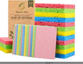 Compressed Non-Scratch Kitchen Sponges - Highly Absorbent for Dishes, Countertop, Sink, Car - Biodegradable, Quick Drying Cellulose Sponges - Assorted Colors (Pack of 12)