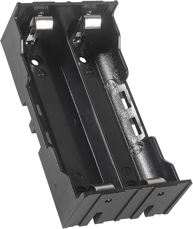 18650 Battery Case Holder 2 Slots X 3.7V 18650 Battery Storage Box, in Parallel Black Plastic Batteries Clip Box with Pin for DIY Parallel or Series Circuit PCB Projects (6pcs ABS 2 Slots)