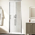 WinZo 31-32" W ×72" H Small Pivot Shower Door, 1/4"(6mm) SGCC Clear Glass Shower Door with Explosion Film, Nano Easy-Clean Coating, Reversible Installation, Brushed Nickel