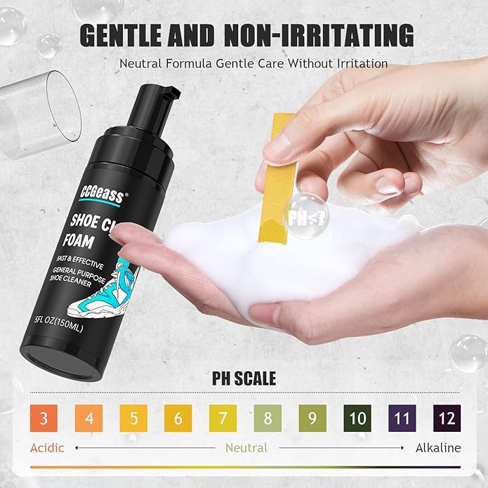 Shoe Cleaner Kit Sneaker Cleaner, Deep Clean yet Gentle Pro Concentrated Foam Formula with 2 Brush & Microfiber Towel, Safe Shoe Care Set for white shoe, Suede, Leather, Canvas, Mesh & More