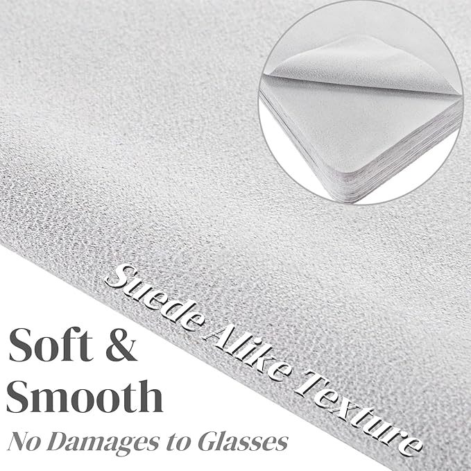 100 Pack Microfiber Glasses Cleaning Cloth, Ultra Soft Eyeglasses Wipe Suede, Washable Cleaner for Lens, Screens, Cameras, Phones, Electronics (7×6 Inch, Gray)