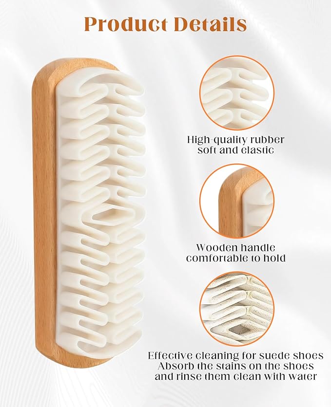 8PCS Suede Eraser and Brush Kit, Soft Cleaner for Shoes Jacket Nubuck Removing Stains