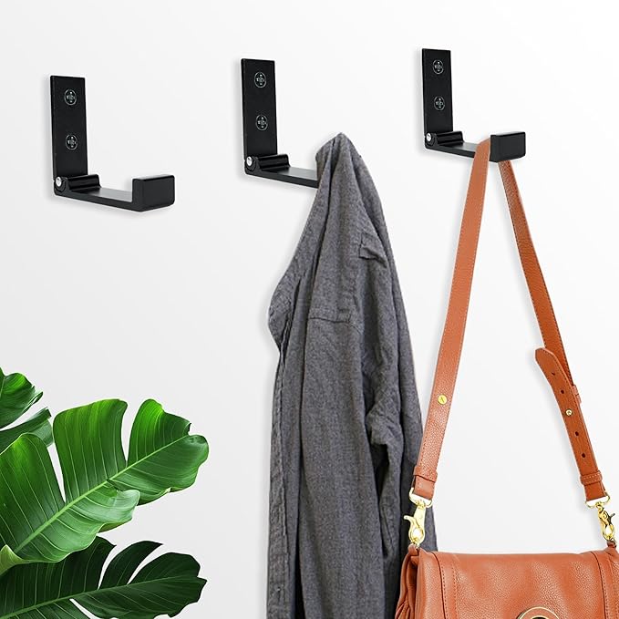 Aynoo Folding Coat Hooks, 5Pcs Folding Wall Hooks, Metal Heavy Duty Coat Towel Hooks, Wall Mounted
