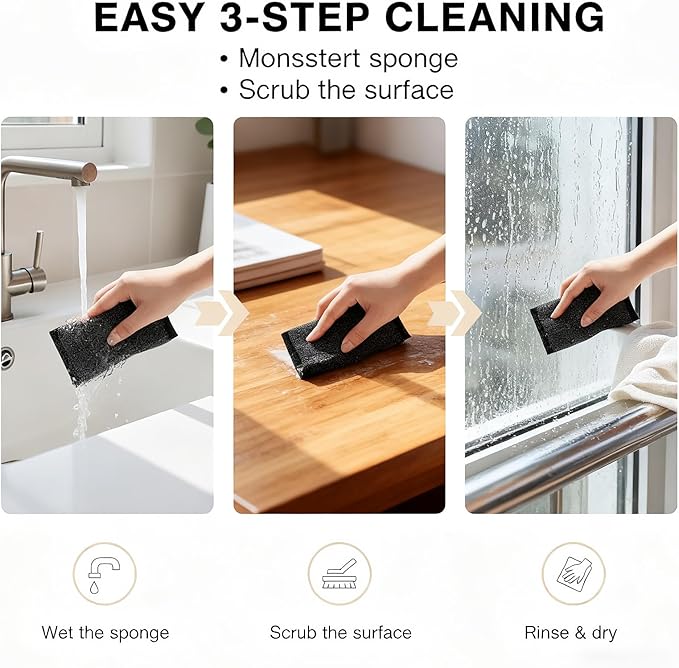 6 Pcs Steel Wool Scrubber Kitchen Sponges, Non Scratch Scrubbers Heavy Duty Reusable Multipurpose Cleaning Scrubbing Sponges Scrubbers for Pots, Pans, Gentle and Scratch Free Household Cleaning