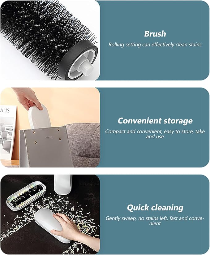 Crumb Sweeper 2Pcs Handheld Rolling Ergonomic PP Bristle Nutshell Crumb Brush ABS Cleaning Crumber Table Crumb Sweeper Carpet Sweeper Crumb Catcher for Table Bed Sofa Carpet