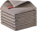 Nialnant Kitchen Dish Towels Set of 6,100% Cotton Waffle Weave Kitchen Drying Towels Dish Cloths for Washing Dishes,Kitchen Towels 12x12 Inches,Brown