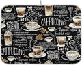 Coffee Black Dish Drying Mat for Kitchen Coffee Beans Maker Cappuccino Latte Chocolate Microfiber Drying Mats Absorbent Reversible Dish Pad Medium Dish Draining Mat 16x18 inch