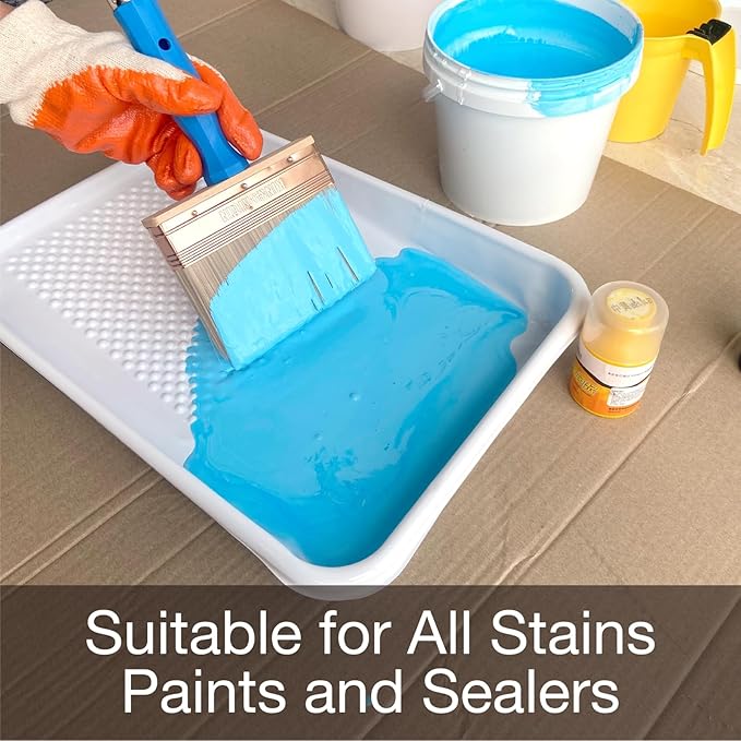 Deck Stain Brush, 6 Inch Deck Paint Brush with Threaded Handle for Extension Pole, Wide Large Brushes for Staining Wood, Fence, Walls, Lime Wash Paint Brush