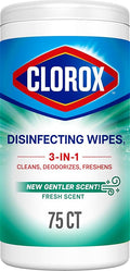 Clorox Disinfecting Cleaning Wipes, Bleach Free, Fresh Scent, 75 Count (Pack May Vary)