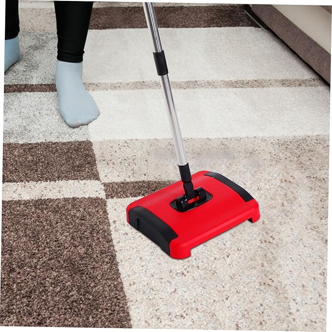 Cabilock Hand Held Vacuum Push Sweeper for Carpets Carpet Floor Sweeper Portable Manual Vacuum Cleaning Machine