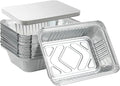 25Pack Disposable Aluminum Foil Pans with Lids, Heavy Duty Bread Tins 2.25LB - Capacity 8.5x6.3” Takeout Pans, Tin Foil for Reheating, Baking