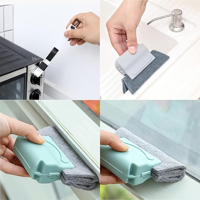 5Pcs Magic Window Cleaning Brush - Groove Gap Corner Crevice Cleaner for Windows and Tracks, Window Track Cleaning Tools