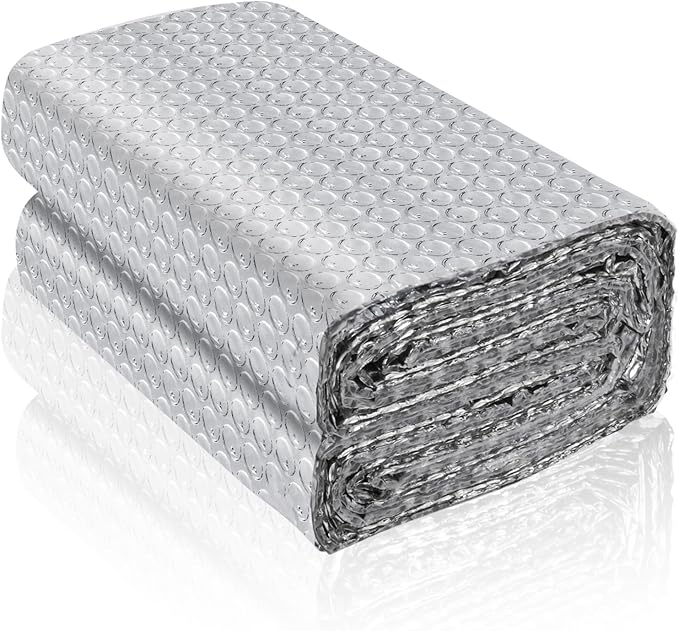 Reflective Foil Insulation, Double Reflective Bubble Insulation Sheet, Aluminum Foil Bubble Shield, Radiant Barrier Roll for RV Windows Weatherproofing (23.6''x 20Ft)